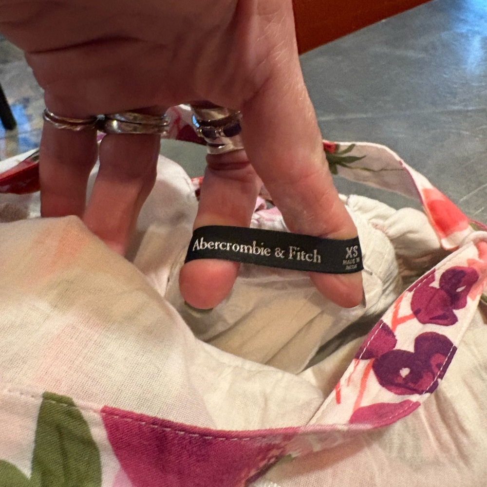 Abercrombie & Fitch Pink and Cream Midi Dress